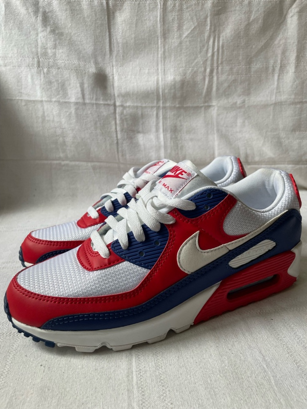 Nike Air Max 90 USA 2020 Red White Blue Sneakers Men's Size 9 CW5456-100